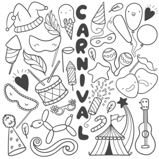 Carnaval 15 - Coloriages cirque - Coloriages - 10doigts.fr